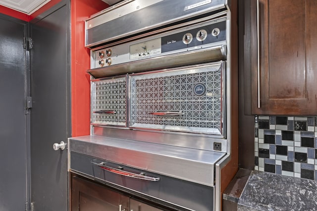 room details with decorative backsplash and oven