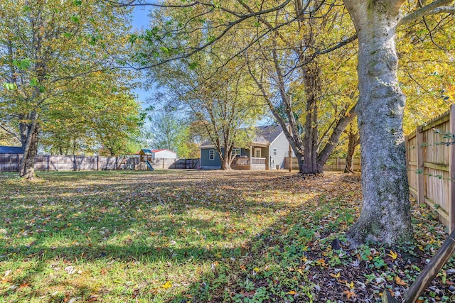 view of yard featuring a playground