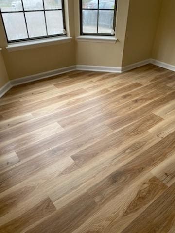 unfurnished room featuring light hardwood / wood-style floors