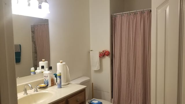 bathroom with vanity and toilet