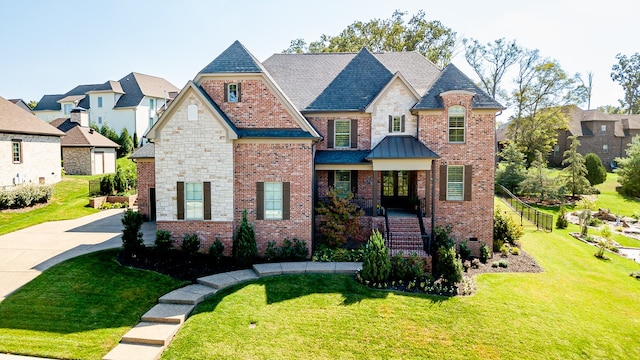 view of front of home featuring a front yard