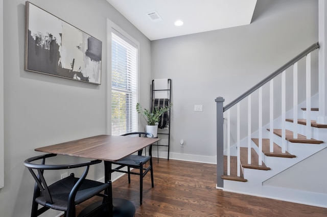 office featuring dark hardwood / wood-style floors