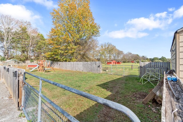 view of yard featuring a playground