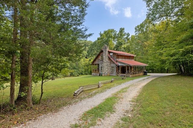 view of front of home with a front yard