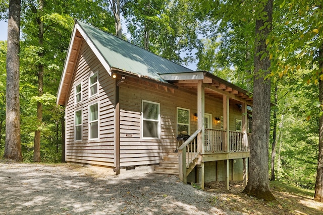 view of front of property with a porch