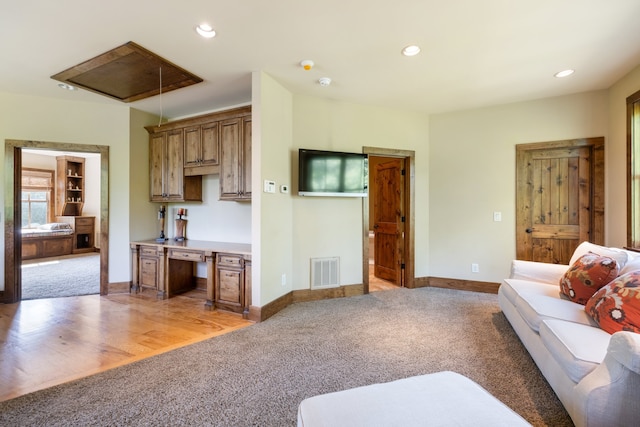 living room featuring light hardwood / wood-style floors