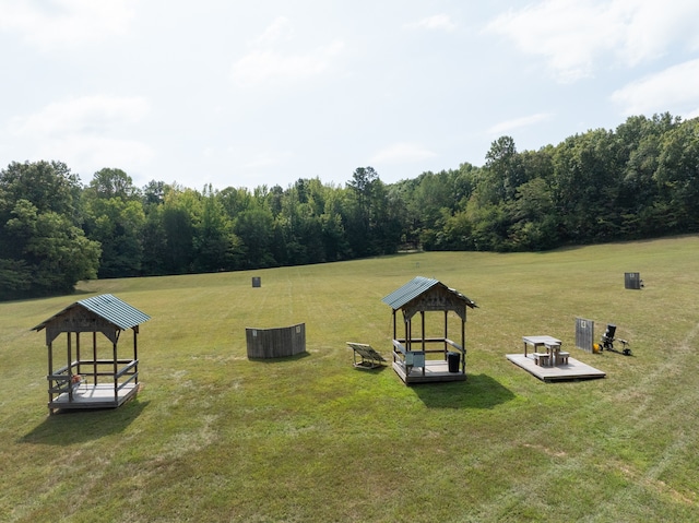 view of yard featuring a gazebo