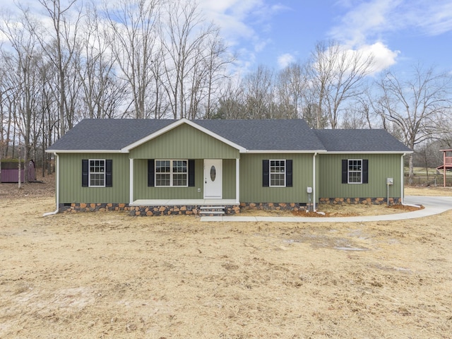 view of single story home