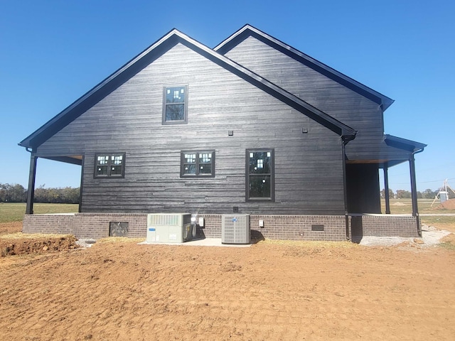 view of property exterior featuring central AC unit