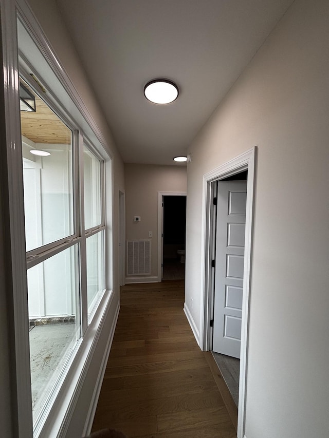 hall featuring dark hardwood / wood-style flooring