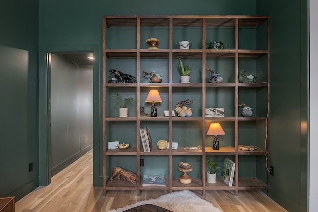 interior details with hardwood / wood-style flooring