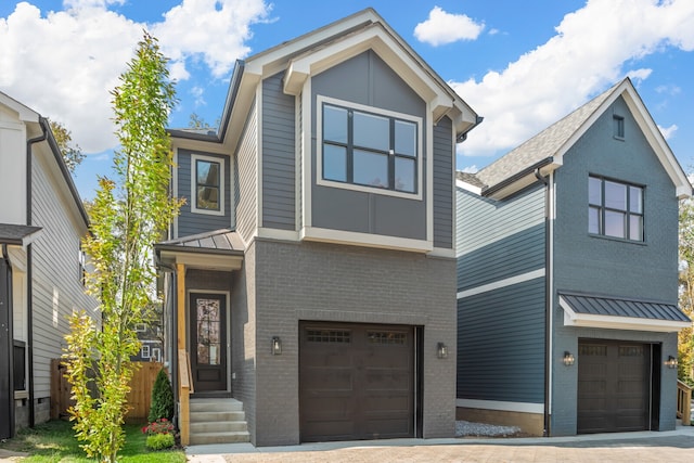 view of front of house with a garage