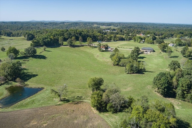 birds eye view of property with a rural view