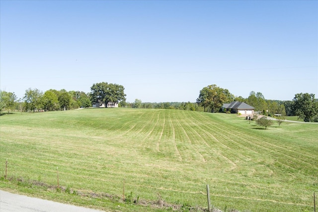 view of yard with a rural view