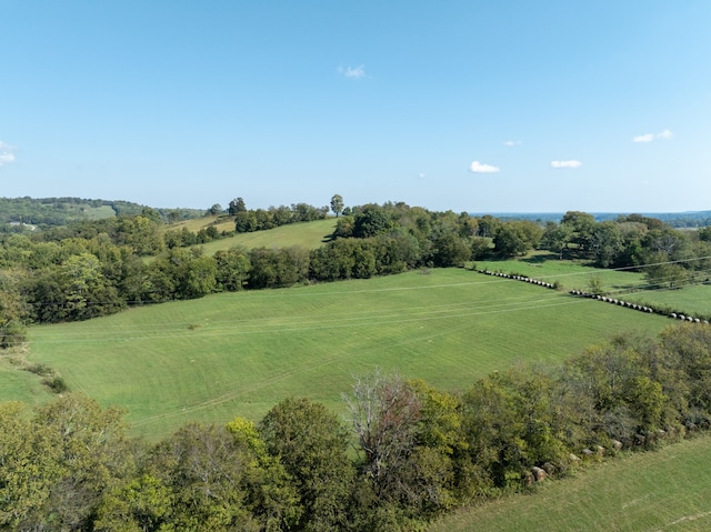 birds eye view of property with a rural view