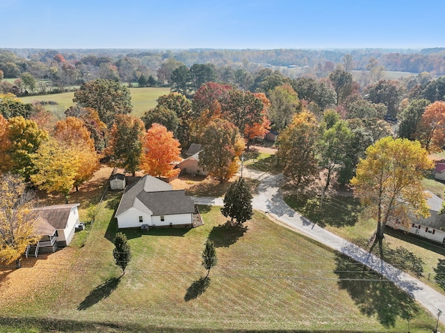 drone / aerial view with a rural view