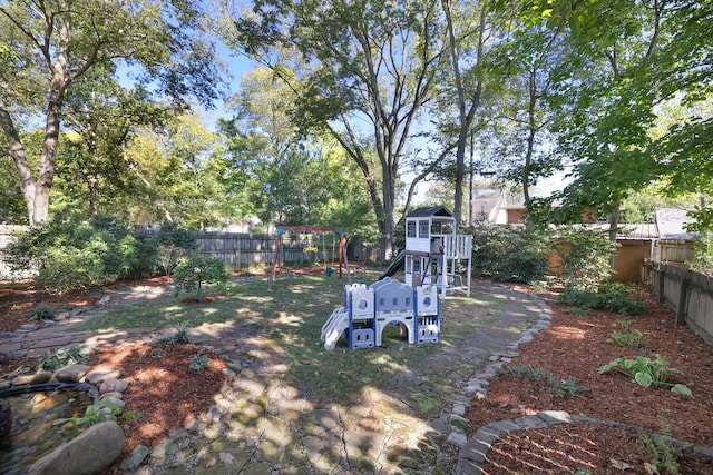 view of yard featuring a playground