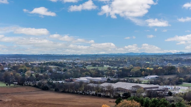 bird's eye view with a mountain view