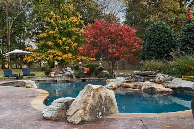 view of pool with a patio area