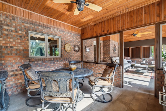 view of patio / terrace featuring ceiling fan