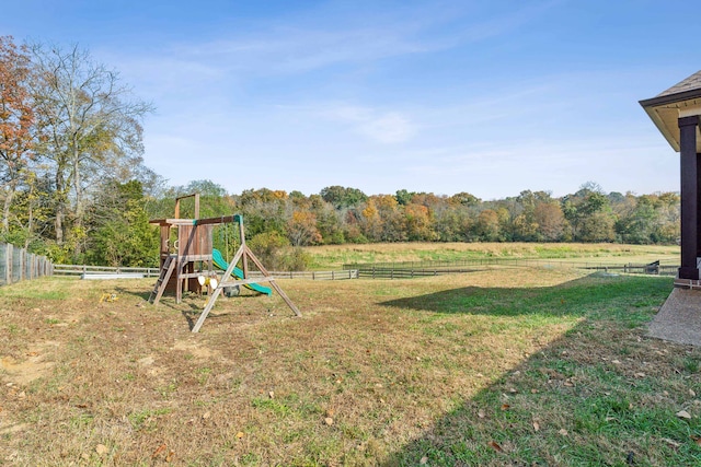 view of yard featuring a playground