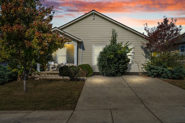 view of property exterior at dusk