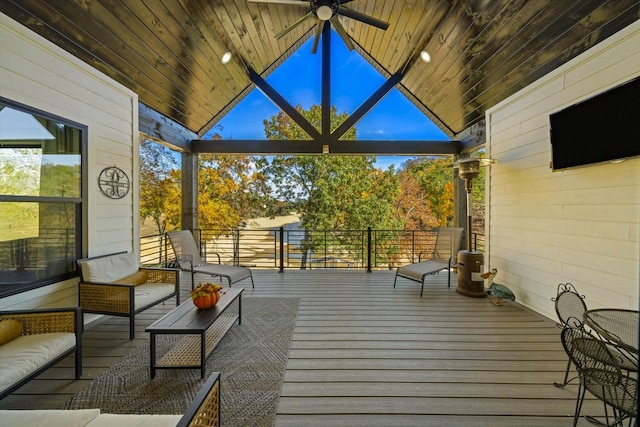 1878 Ferry Hill Rd, Dandridge, TN 37725 - wooden deck with ceiling fan