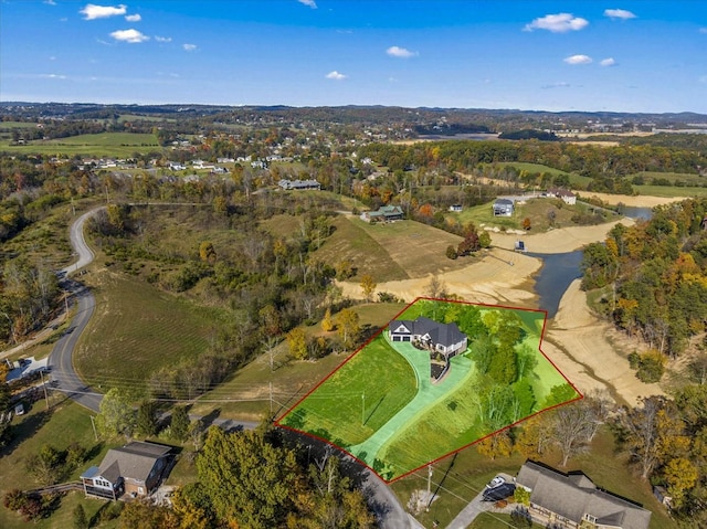 1878 Ferry Hill Rd, Dandridge, TN 37725 - aerial overview of property's location with property parcel outlined