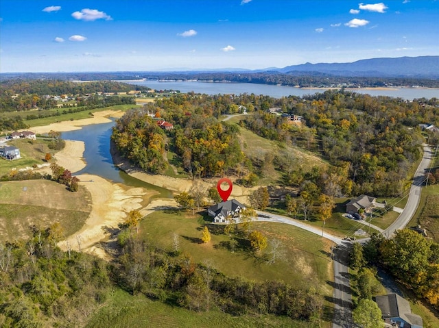 1878 Ferry Hill Rd, Dandridge, TN 37725 - aerial view of property's location featuring a water and mountain view