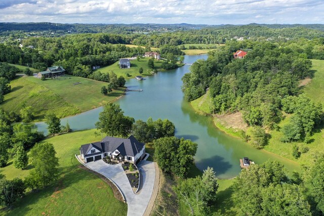1878 Ferry Hill Rd, Dandridge, TN 37725 - aerial view of property and surrounding area with a large body of water and a forest