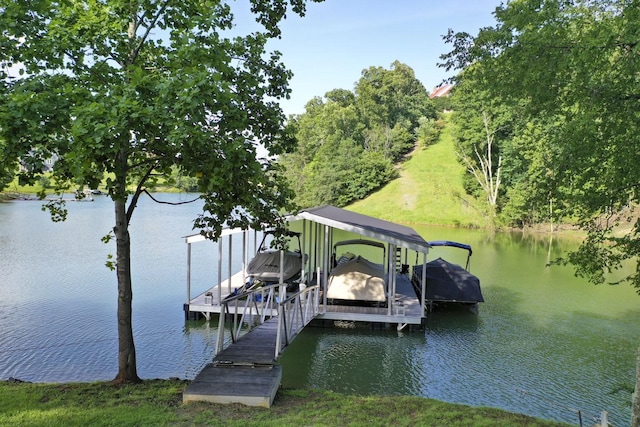 1878 Ferry Hill Rd, Dandridge, TN 37725 - dock featuring boat lift and a water view