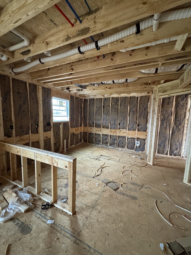 view of unfinished attic