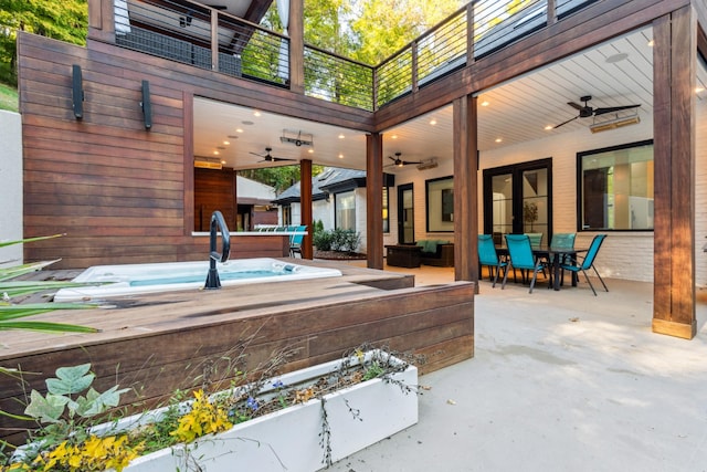 31 Annandale, Nashville, TN 37215 - view of patio / terrace with ceiling fan, a balcony, and outdoor dining area
