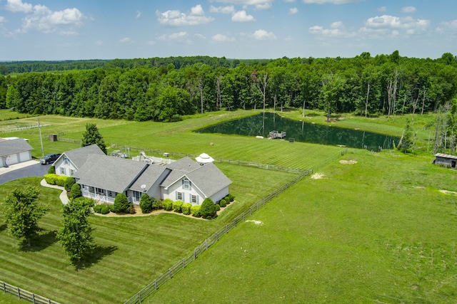 drone / aerial view with a rural view