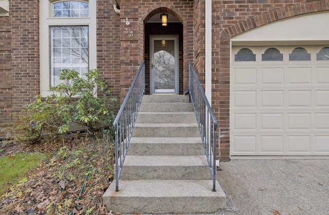 entrance to property with a garage