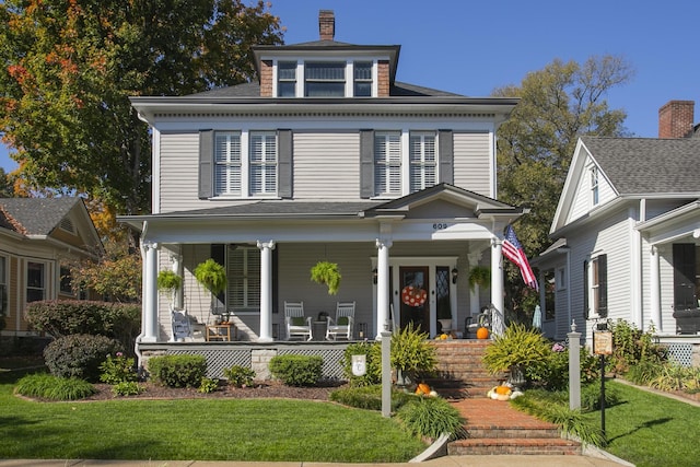 view of front of house featuring covered porch