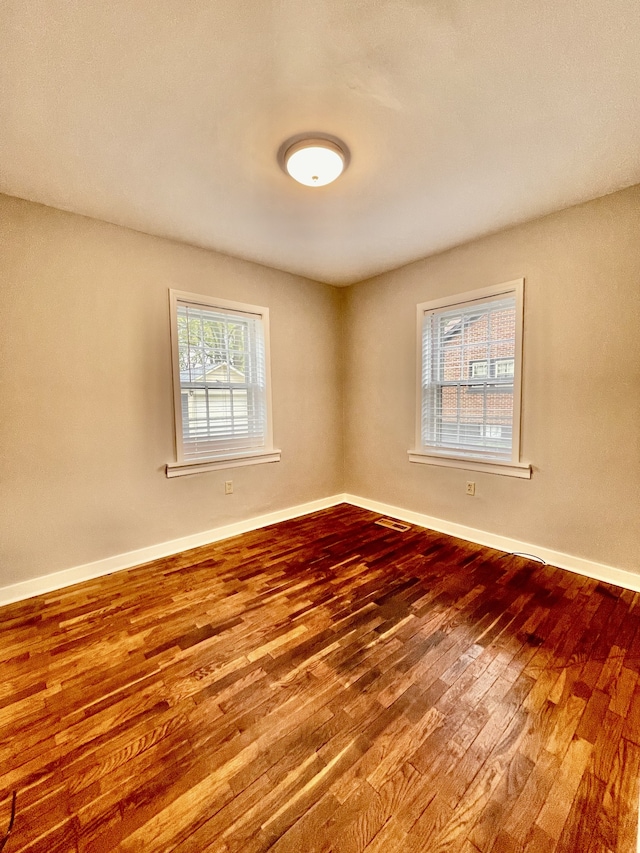 empty room featuring wood-type flooring and plenty of natural light