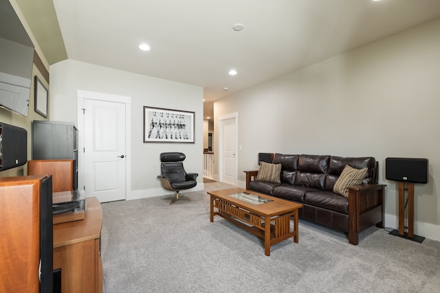 living room featuring carpet flooring