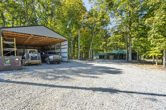 view of parking with a carport