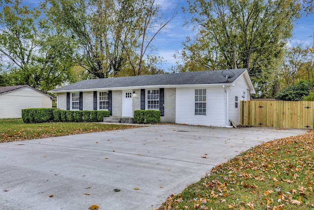 view of single story home