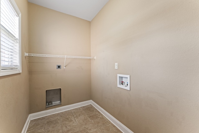 laundry room featuring hookup for an electric dryer and washer hookup