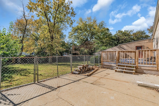 view of patio featuring a deck