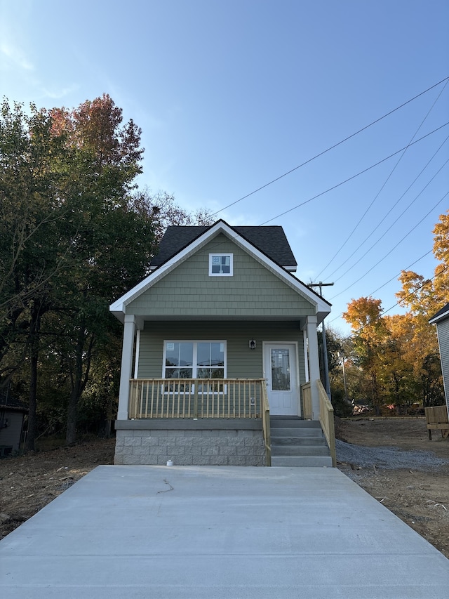 bungalow-style house featuring a porch