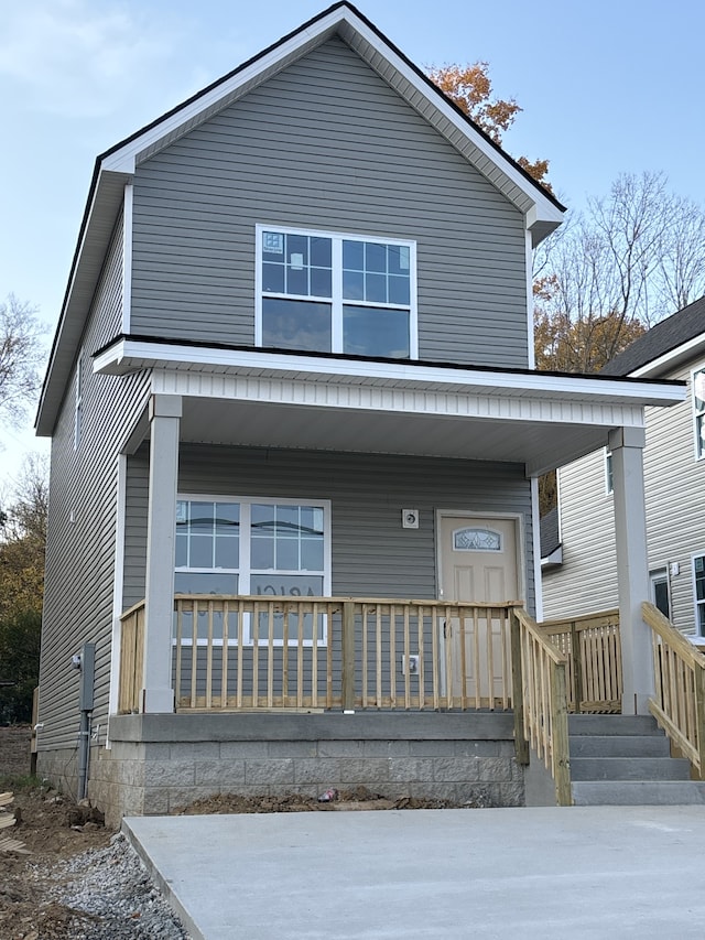 view of front of home with covered porch