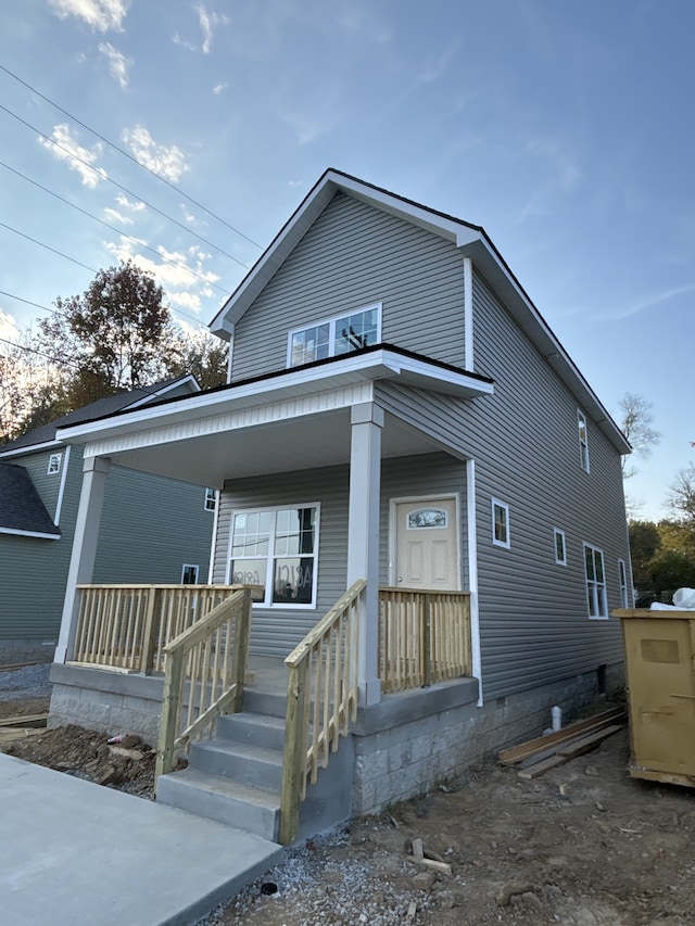 view of front facade with covered porch