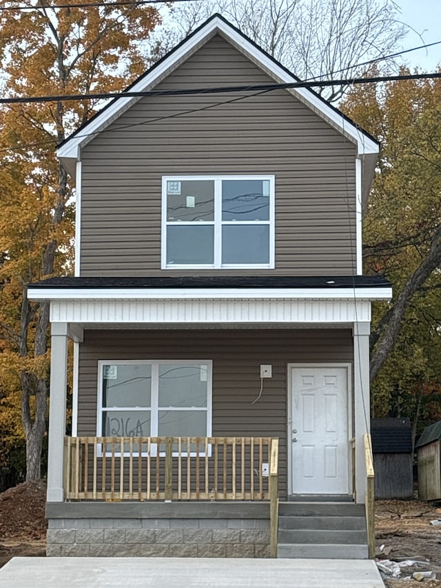 view of front of property with a porch