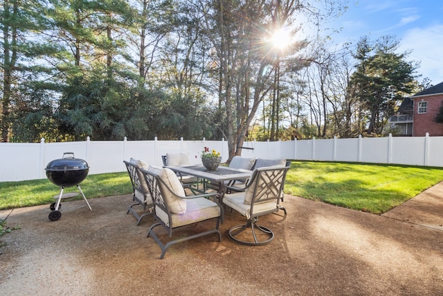 view of patio with grilling area