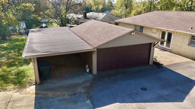 view of garage