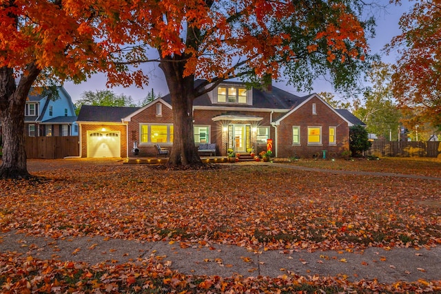 view of front of home featuring a garage