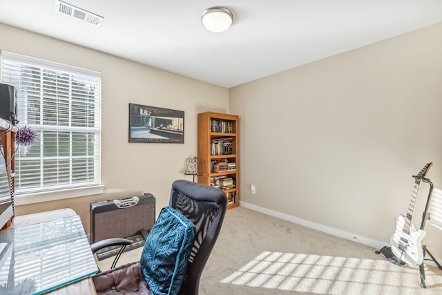 office area featuring carpet floors